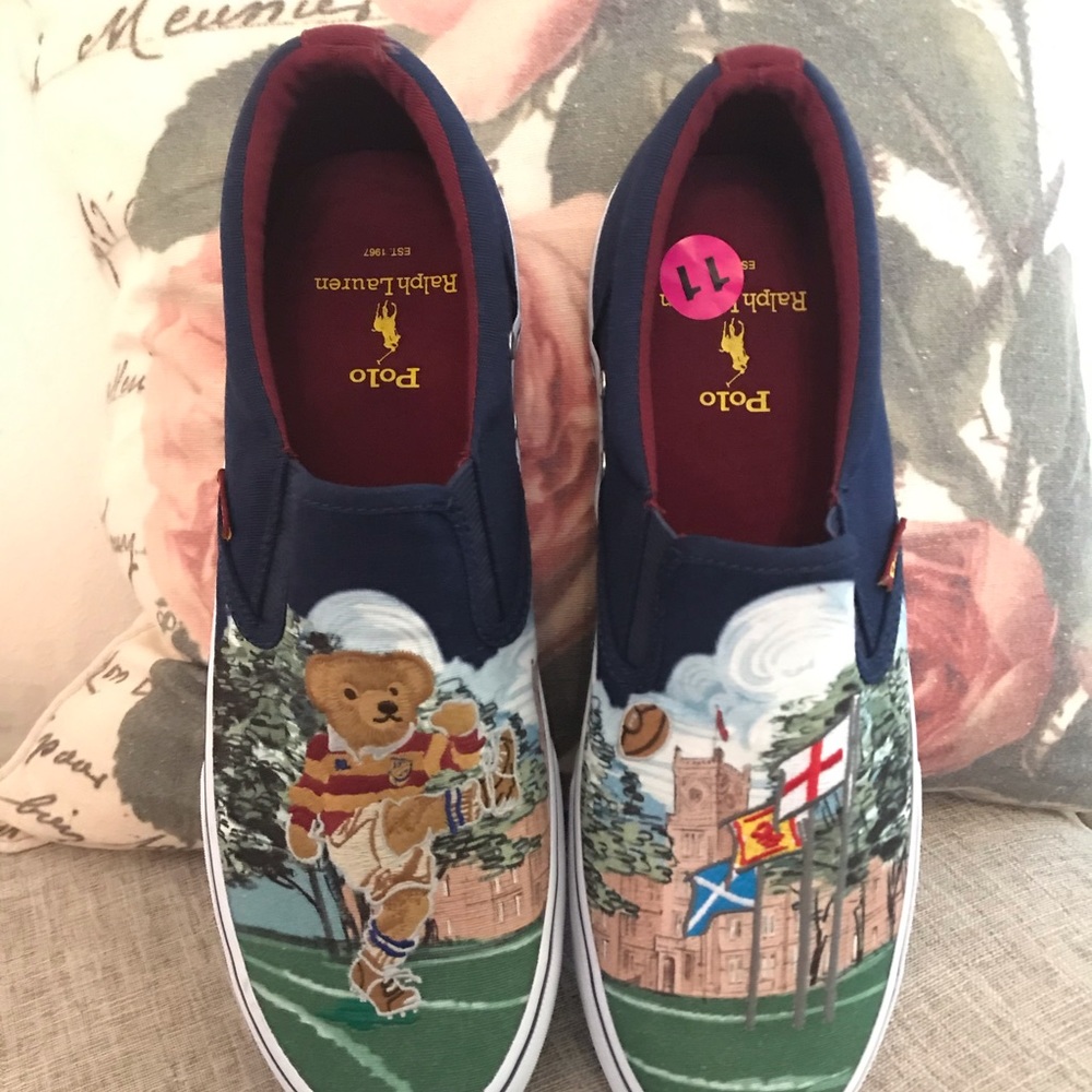 Polo Ralph Lauren rugby bear slip ons